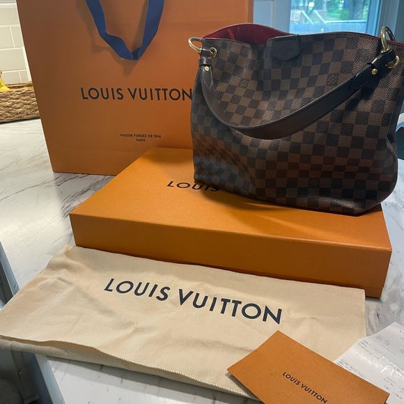 Louis Vuitton Brown and Red Checkered Bag - Picture 3 of 16
